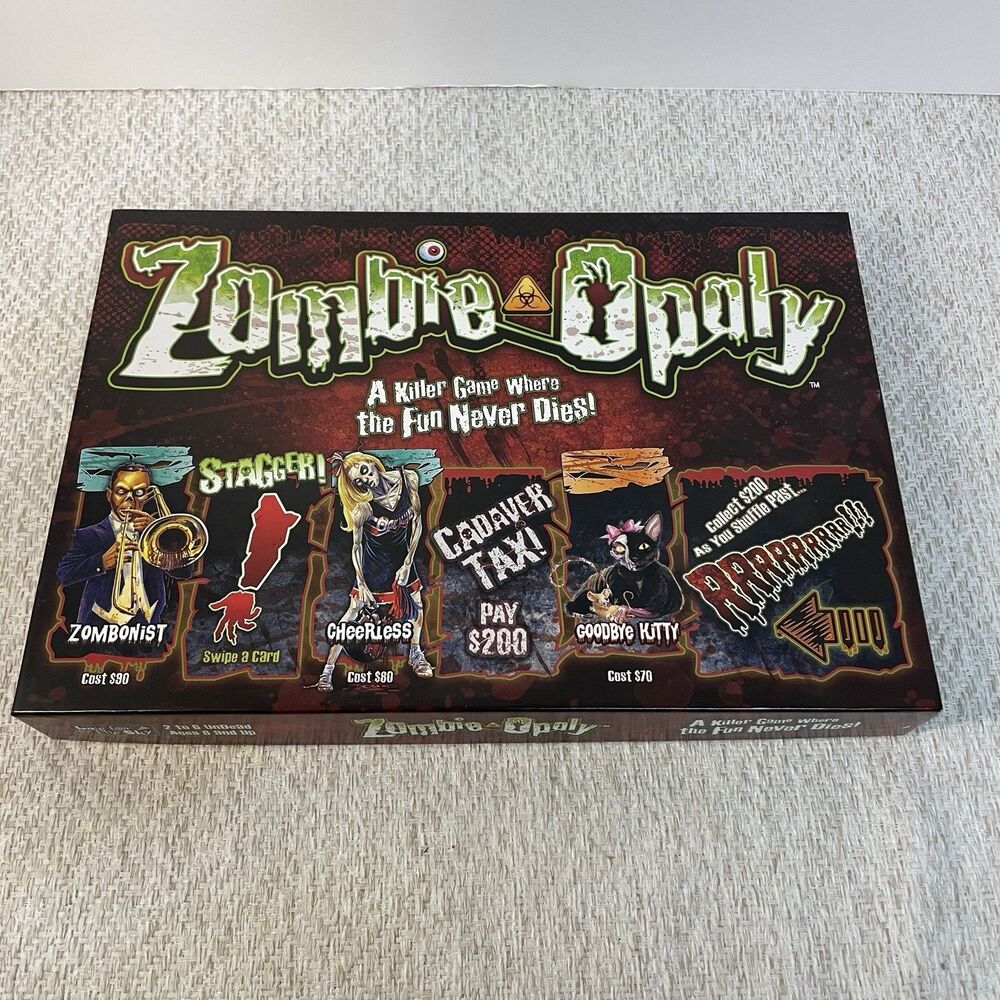 Zombie Opoly Complete Board Game Late for the Sky Monopoly Zombies READ
